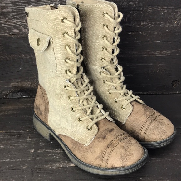 roxy combat boots with pocket